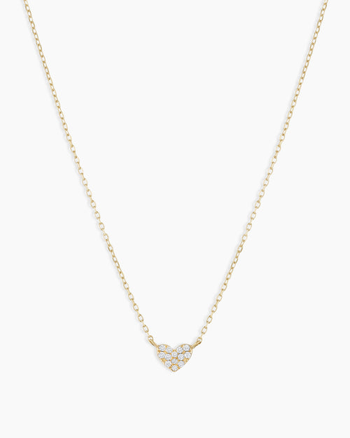 Diamond Pavé Mini Heart Necklace