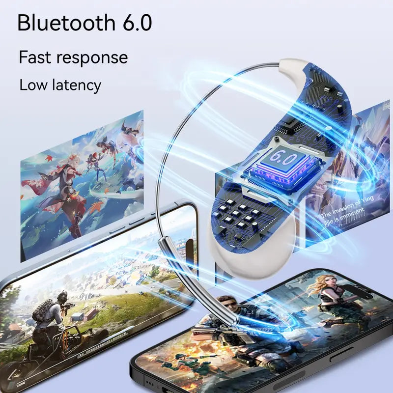Ear Buds - Bluetooth Headphones with Zero‑Gravity Titanium Ear‑Hook Design, Noise Isolation, 145H Playtime Wireless Earbuds Headset Bluetooth 6.0