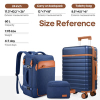 Blue 3pcs set 24inch