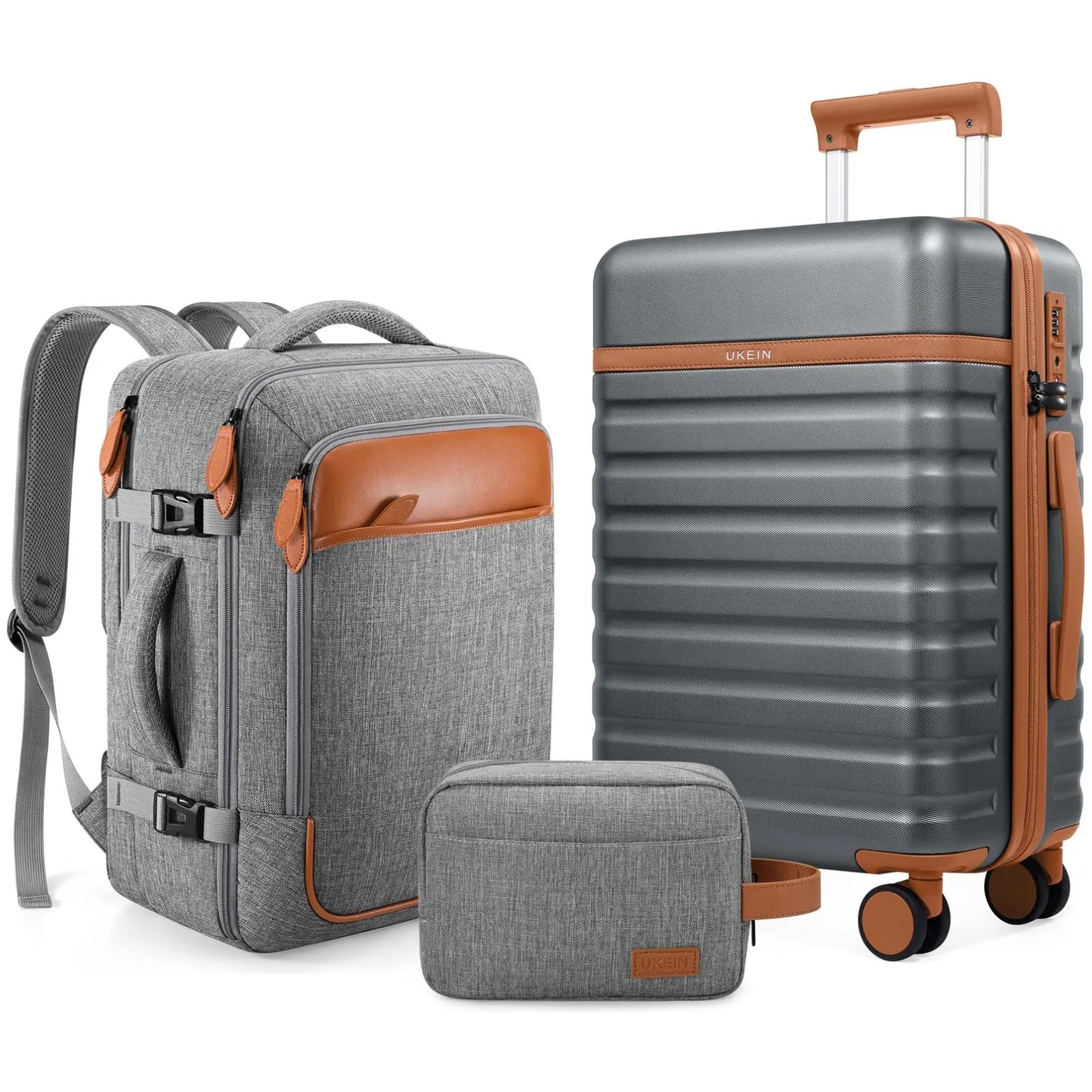 20" Carry On Suitcase, 3-Piece Luggage Set (24&28 inch sizes are not suitable for carry-on)& Travel Backpack, PC Hardside Spinner Luggage with TSA Lock, YKK Zipper, Lightweight Durable Suitcase for Men and Women Hard Shell Luggage